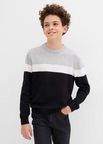 bonprix Jersey de punto fino de algodón puro, negro, 140/146