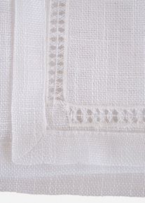 bonprix Servilletas de tela con bordado calado (2 unidades), blanco, LxA 45 cm