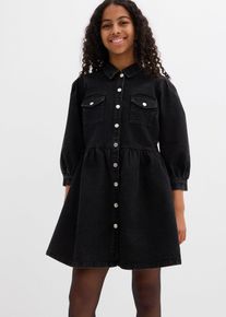 bonprix Vestido vaquero, negro, 152
