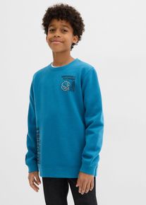 bonprix Sudadera en mezcla suave de algodón, azul, 164/170