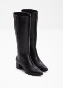 bonprix Mujer, Botines de cuero, negro, 41