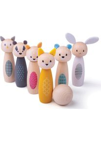 Bigjigs Toys Wooden Bowling Toy set di giocattoli in legno 2y+ 7 pz