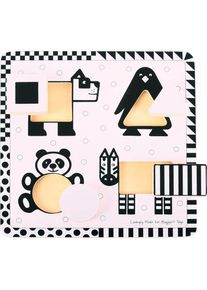 Bigjigs Toys Black & White Shape Puzzle attività giocattolo a incastro 10m+ 5 pz