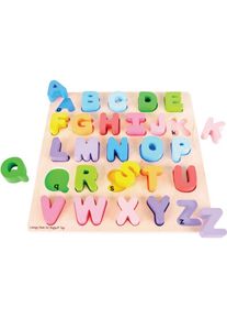 Bigjigs Toys Wooden Alphabet attività giocattolo a incastro 18m+ 26 pz