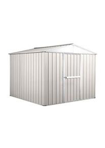 Notek Box in Acciaio Zincato casetta attrezzi in lamiera 276x260cm x h2.12m - 110KG - 7,2mq- BIANCO