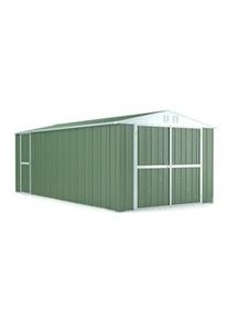 Notek Garage lamiera Box auto in Acciaio Zincato 327x611cm x h2.35m - 346KG – 19,98mq - VERDE