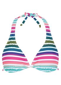 Naturana , Triangel-Bikini-Top »Ice Pop«, (Packung), herausnehmbare Pads, Streifendesign, bügellos, bequem , petrol-aqua-pink , N-Gr , 42 -N-Gr ,...