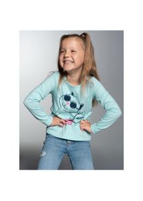 TRIGEMA , Pyjamaoberteil »Langarmshirt mit Katzen-Motiv«, (1 tlg.) , gletscher , 152 , 152 , Single-Jersey