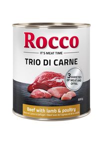 6x800g Classic Trio de viandes Rocco - Pâtées pour Chien