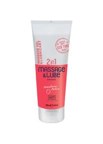 HOT, Massageöl, 2 in 1 HeiÃes Massagegel und Gleitmittel Strawberry (200 ml)