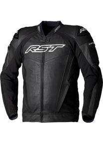 RST TracTech Evo 5, leather jacket perforated , color: Black/Black , size: M