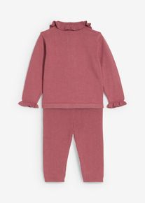 Maglia con colletto con volant e leggings (set 2 pezzi), viola, Taglia 80/86, bonprix