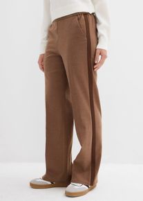 Pantaloni larghi in simil lana, Marrone, Taglia 48, bonprix