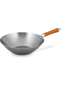 Ken Hom WOK CLASSIC CARBON, Round, Wok/Stir-Fry pan, Stainless steel, Carbon steel, Ceramic, Gas, Ha, Pfanne + Kochtopf, Silber