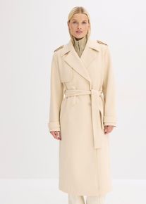 bonprix Trenchcoat in Wolloptik, beige