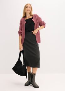 bonprix Sweter rozpinany w warkocze, fioletowy, 40/42