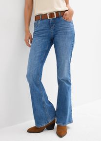 bonprix Mujer, Vaqueros acampanados de talle medio, azul, 42