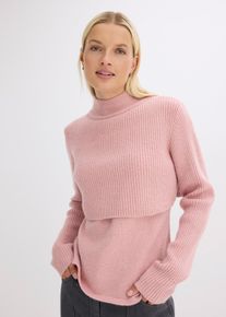bonprix Sweter warstwowy, różowy, 44/46