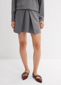 bonprix Femei Fustă mini din material confortabil Punto di Roma, gri, 40/42