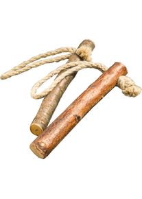 NufNuf Naturspaß Apfelholz mit Seil Hundespielzeug