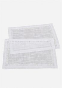 Lot de 2 sets de table avec broderies anglaises - blanc - taille 30x45 cm - bonprix