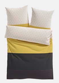 Parure de lit à motif graphique - beige - taille 135x200 cm - 100% coton - bonprix
