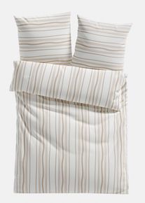 Parure de lit à rayures - beige - taille 135x200 cm - 100% coton - bonprix