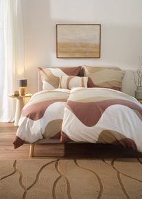 Coussin douillet à motif moderne - beige - taille 30x50 cm - polaire - bonprix