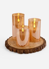 Figurines déco avec bougies LED (ens. 3 pces) - or - taille Onesize - bonprix