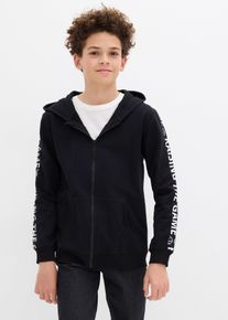 Sweat zippé à capuche - noir - taille 128/134 avec coton - bonprix