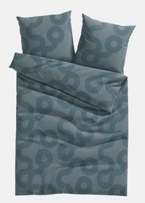 Parure de lit motif graphique - bleu - taille 135x200 cm avec coton - bonprix