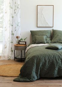 Taie d’oreiller avec motif feuillage - vert - taille 40x40 cm - Microfibres - bonprix
