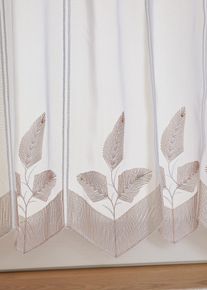 Brise-bise à feuilles brodées - blanc - taille 30x90 cm - bonprix