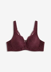 Soutien-gorge &agrave; coques avec dentelle bretelles rembourr&eacute;es - marron - taille 100E - bonprix