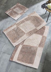 Tapis de bain à motif géométrique - beige - taille 45x50 cm avec coton - bonprix