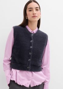 Gilet sans manches en maille poilue viscose majoritaire - gris - taille 50/52 (XL) - Viscose - bonprix