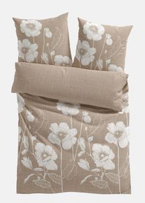 Parure de lit à fleurs - beige - taille 135x200 cm - 100% coton - bonprix