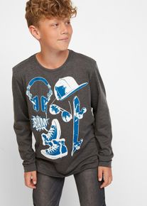Lot de 2 T-shirts manches longues coton - gris - taille 176/182 avec coton - bonprix