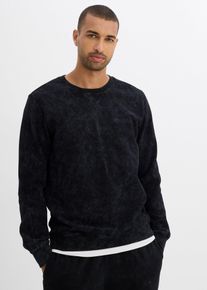 Sweat-shirt aspect délavé 100% coton - noir - taille 44/46 (S) - 100% coton - bonprix