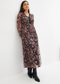 Robe longue imprimée - noir - taille 38 - bonprix