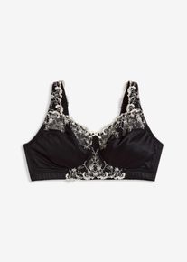 Soutien-gorge de maintien sans armatures bretelles rembourrées et broderies - noir - taille 95C - bonprix