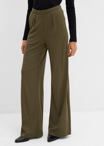 Pantalon palazzo en Punto di Roma confortable - vert - taille 46 - Viscose - bonprix