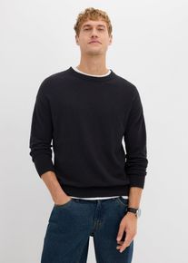 Pull texturé en coton majoritaire - noir - taille 48/50 (M) avec coton - bonprix