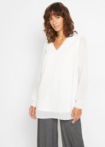 Longue tunique-blouse - blanc - taille 46 - bonprix