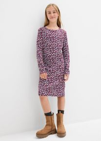 Robe en jersey côtelé 100% coton - violet - taille 140/146 - 100% coton - bonprix