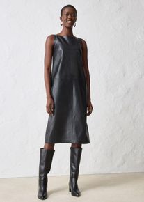 Robe en cuir d’agneau nappa - noir - taille 38 - Cuir nappa - bonprix