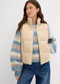 Gilet sans manches enduit et matelass&eacute; - beige - taille 40 - synth&eacute;tique imitation cuir - bonprix