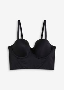 bonprix Mujer, Sujetador multiposición con efecto brillante, negro, 105