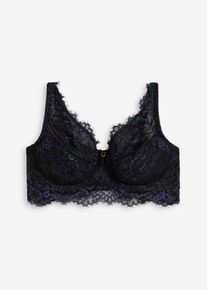 bonprix Mujer, Sujetador reductor de encaje delicado, negro, 90