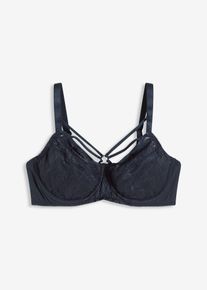 bonprix Mujer, Sujetador reductor con encaje delicado, azul, 90